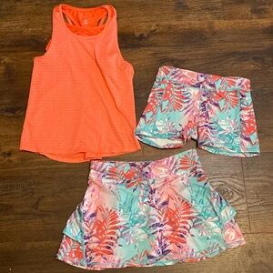 Tropical shorts, skort, & Tank. Summer! Golf! Tennis! Purchased at Academy.
